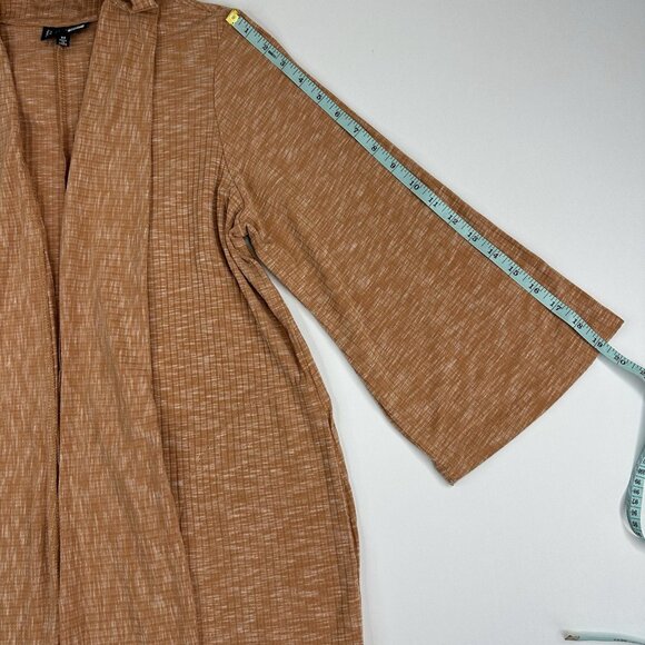 B Collection By Bobeau Women's Orange Ellen Waterfall Ribbed Cardigan Sweater‎ M - Picture 13 of 15